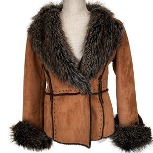 Vintage Regent Park Faux Fur and ultrasuede coat